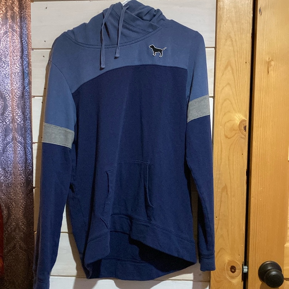 PINK Two-Toned Blue Hoodie